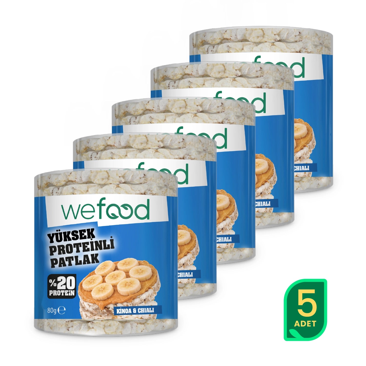 Wefood Kinoalı Protein Patlak 80 g 5'li